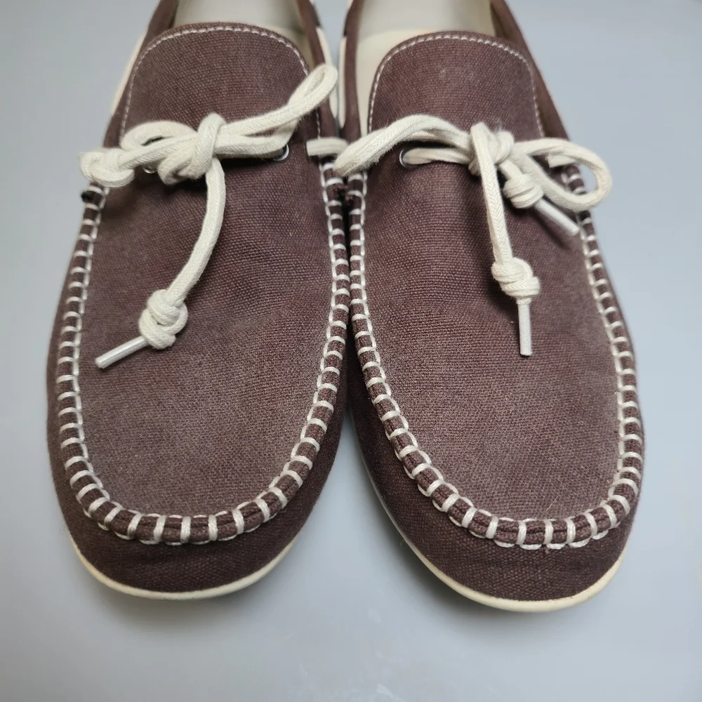 Cole Haan Boothbay Brown Canvas Moc Boat , Driving Shoe's Men's Size 12M